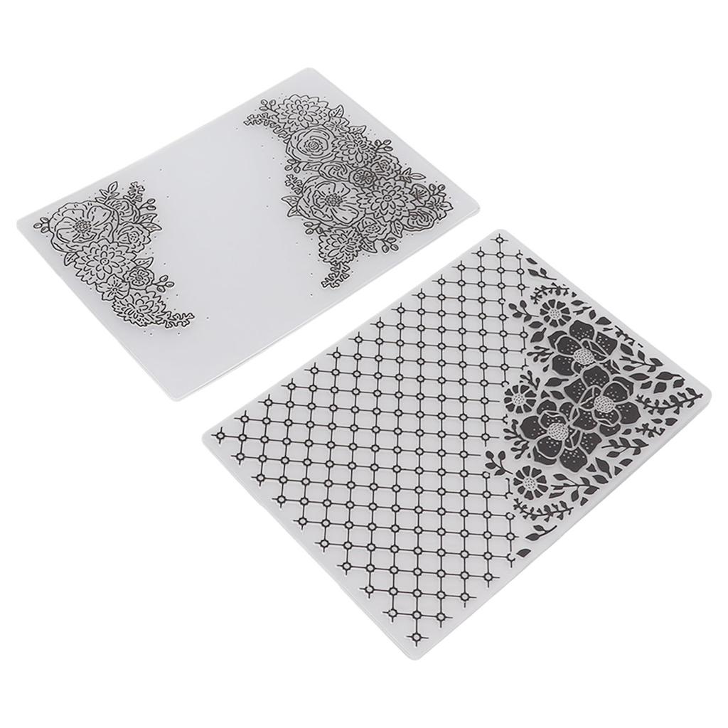 2 шт. Пластиковая папка для тиснения, прозрачная вогнутая выпуклая текстура, шаблоны для поделок, формы для приглашений