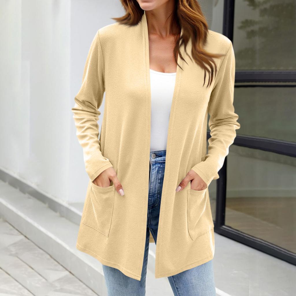 Women's Lightweight Cardigan Sweaters Open Front Long Sleeve Casual Loose Thin Cardigans With Pockets