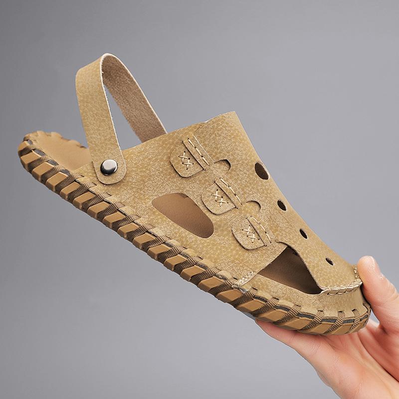 2024 Summer New Men's Sandals Fashion Comfort Beach Shoes Men's Baotou Shoes and Slippers Ventilate Anti Slip Sandals Slippers