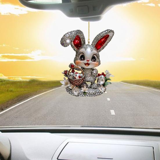 1/3 шт. Подвеска в виде пасхального кролика 2D плоский акриловый брелок милый кролик форма автомобиль