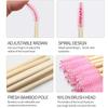 Wholesales Eco Mascara Eyelash Brushes Applicators with Bamboo Handles Biodegradable Pink Black Brown Lash Spoolies 50pcs/bag