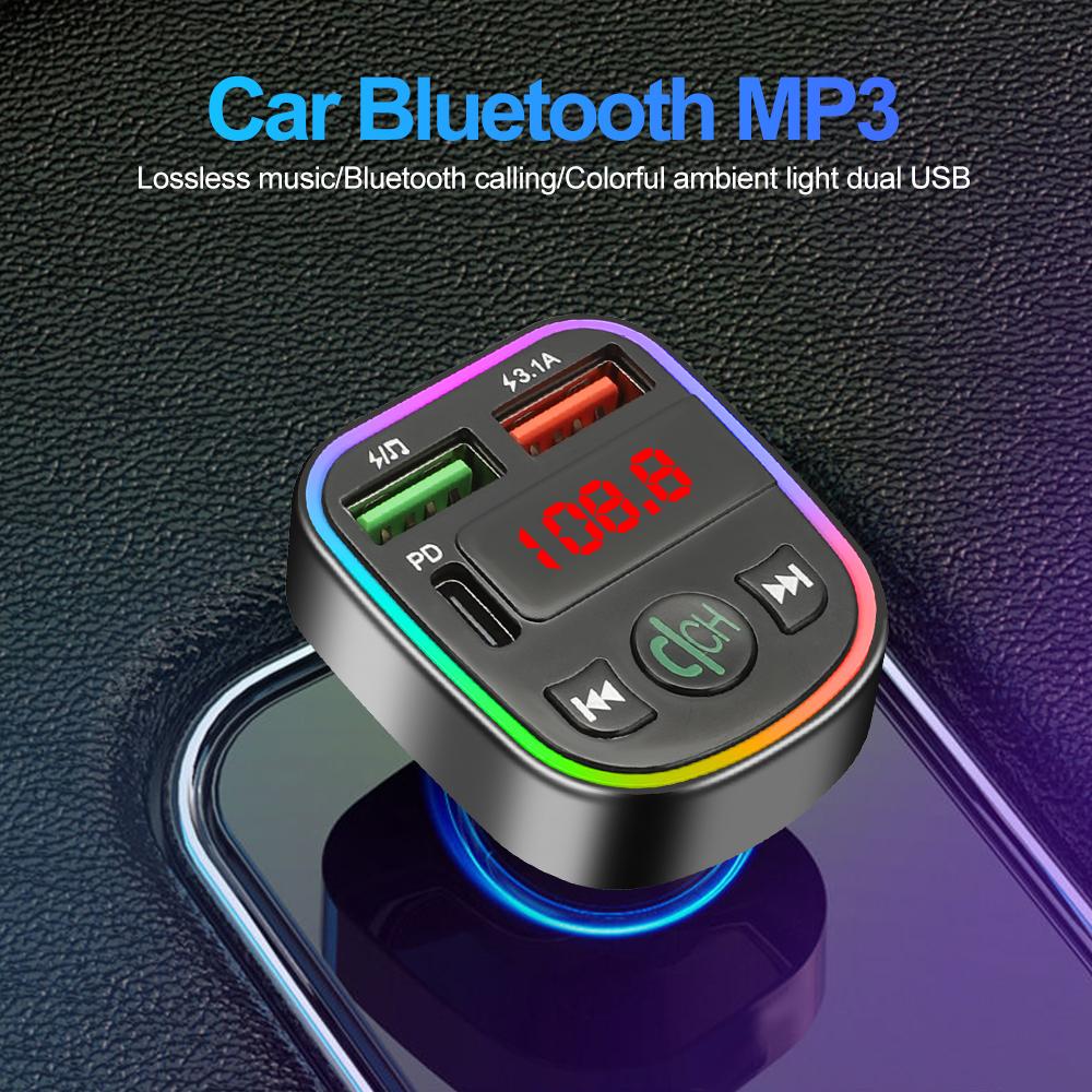 2024 Bluetooth 5.0 FM-передатчик для автомобиля FM/AUX Bluetooth автомобильный адаптер автомобильное зарядное устройство усиление басов 3 порта зарядное устройство Bluetooth адаптер