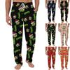 Женские повседневные модные спортивные штаны с рождественским принтом повседневные брюки