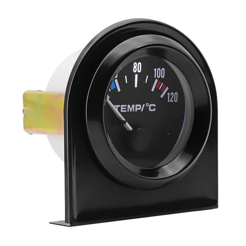 40~120 Celsius Water Temp Gauge 52mm Temperature Meter With 1/8NPT Sensor 12V Auto Instrument Black Shell