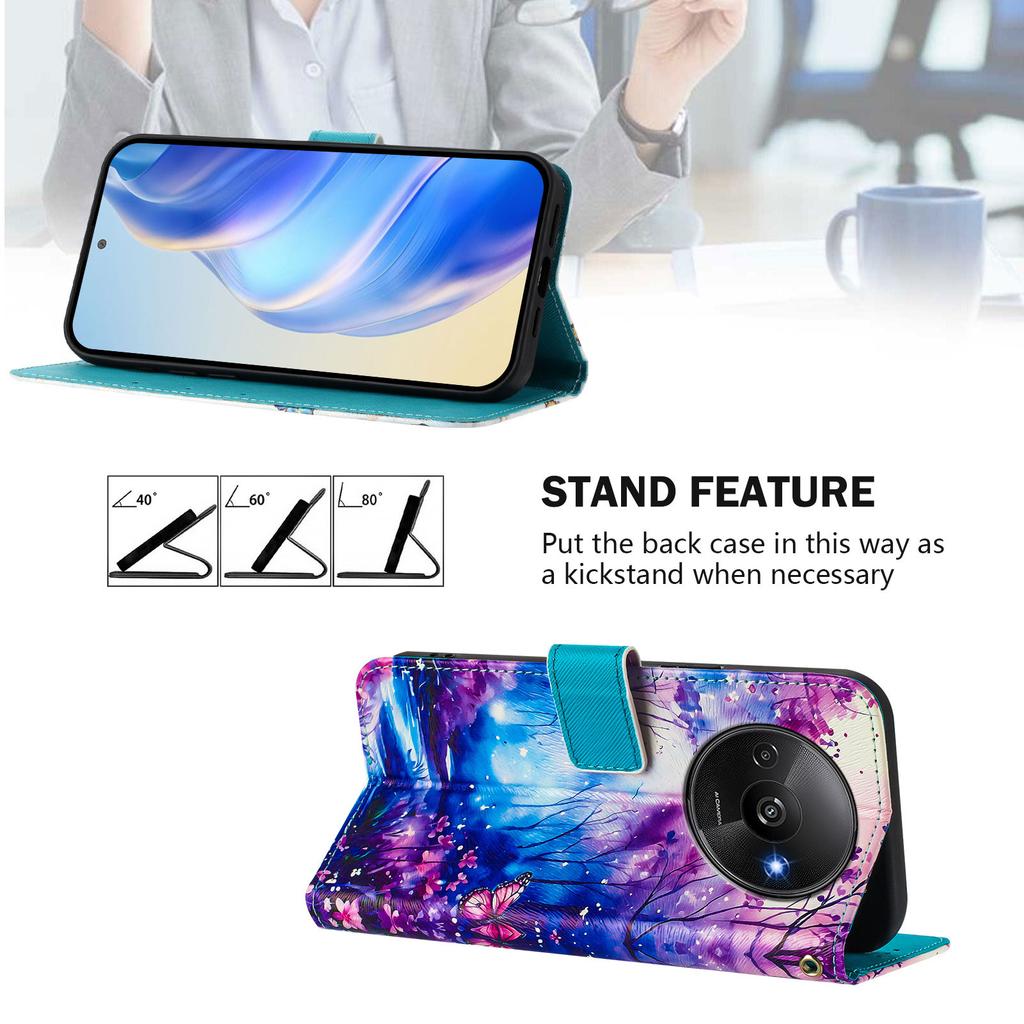 Роскошный кожаный чехол-кошелек Dream Butterfly Forest из искусственной кожи в стиле книги для Xiaomi 5X 6X 11 12, Redmi 7 8 9 10 12, Note 7 8 9 10 11 12...