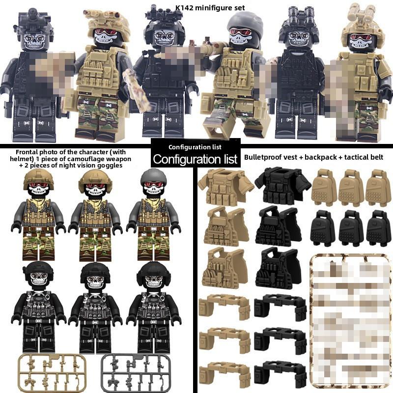 Ghost Military Weapons Specia Force Soldier Swat Tactical Parts Toys