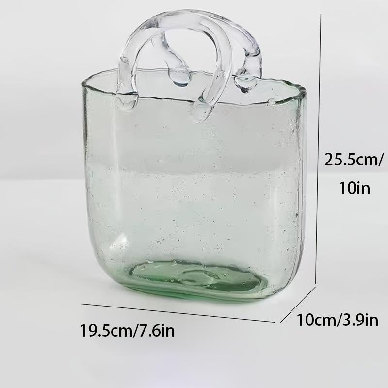 Elegant Geometric Handbag Vase - Chic Oblong Glass Decor for Hydroponic & Traditional Arrangements