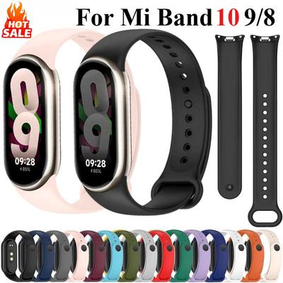 Официальный силиконовый ремешок для Xiaomi Mi Band 10 9 8 Sport Металлический браслет с кнопкой Наручный ремешок для Miband 9 8 Сменные аксессуары Ремешок