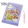 Educational Paper Crafts for Kids Spanish Miniature House Landscaping Stickers, Self-Adhesive DIY Scene Building Stickers Decals, Interactive Crafting