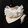 Elegant Ruffled Lace Fake Collar Layered Clown Neck Collar Tie Cosplay Costumes Accessories Sweet Detachable Collar Shawl Wrap