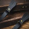 Y-Type Buttoned Suspenders Retro PU Leather Suspenders Simple Suspenders for Men  Suit