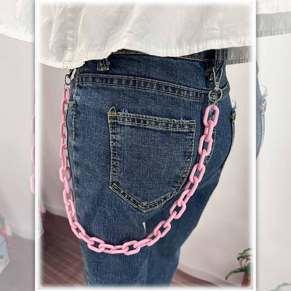 Decoration Men Women Acrylic Chains Plastic Belts Punk Style Waist Chains Pants Chains Double Layer
