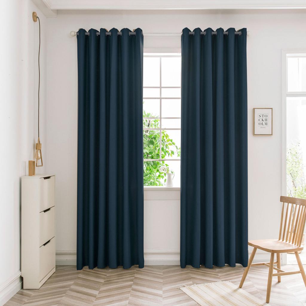 2pcs Modern Style High Precision Blackout Curtains with Grommet Top, Various Colors, Curtains for Living Room, Bedroom