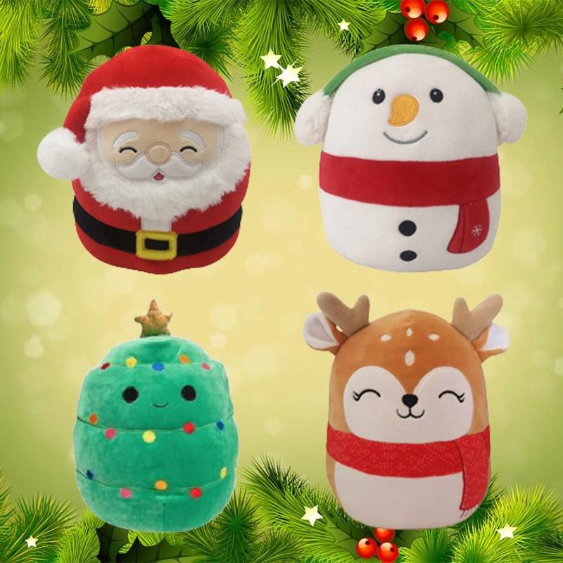 Плюшевая игрушка Squishmallow Санта Клаус Мягкая и приятная на ощупь Рождественская мягкая игрушка-кукла для детей Подарок на день рождения