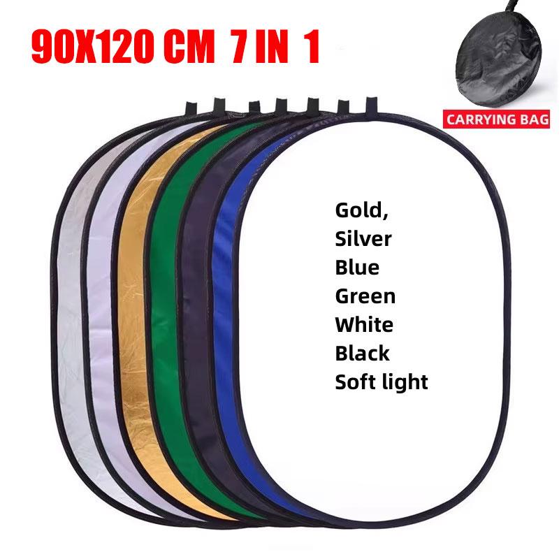 90x120cm 7-in-1 Collapsible Photography Reflector Light Diffuser With Carry Bag For Photo Studio Outdoor Shooting