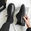 Men's Leather Shoes Business Dress Casual Shoes Black Versatile Work Small Leather Shoes British Style Work Shoes Men's