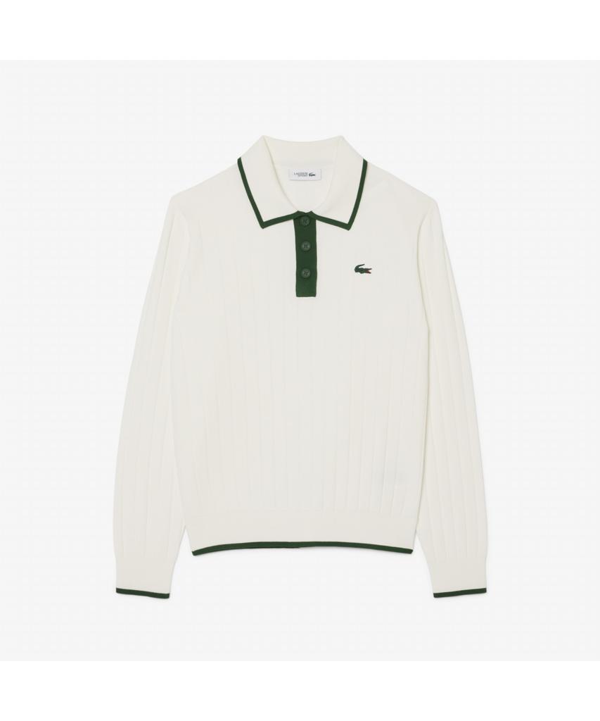 LACOSTE Женский свитер-поло с воротником-стойкой и контрастной отделкой, с длинным рукавом Af8544-55N X0N