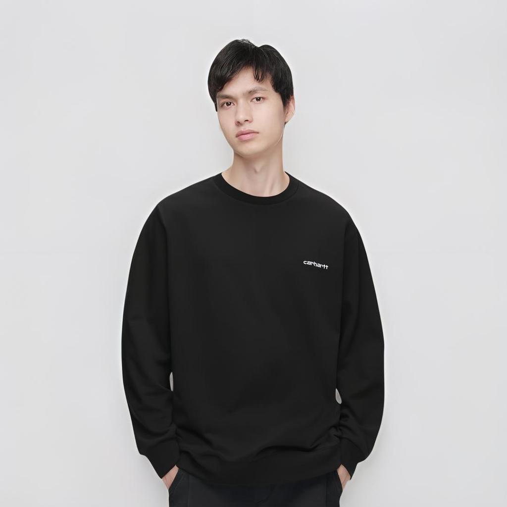 Carhartt WIP Свитшот с буквенным принтом FW22, с длинным рукавом, мужской, черный I031242-0D2-XX