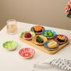 Bohemian Ceramic Condiment Dish - Small Dipping Sauce Dish for Sushi, Hot Pot, Soy Sauce, or Vinegar.
