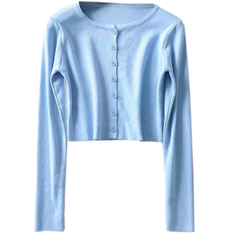 Женская белая футболка с длинным рукавом: Уникальный стиль ранней осени, модный нишевый дизайн, короткая куртка-кардиган.