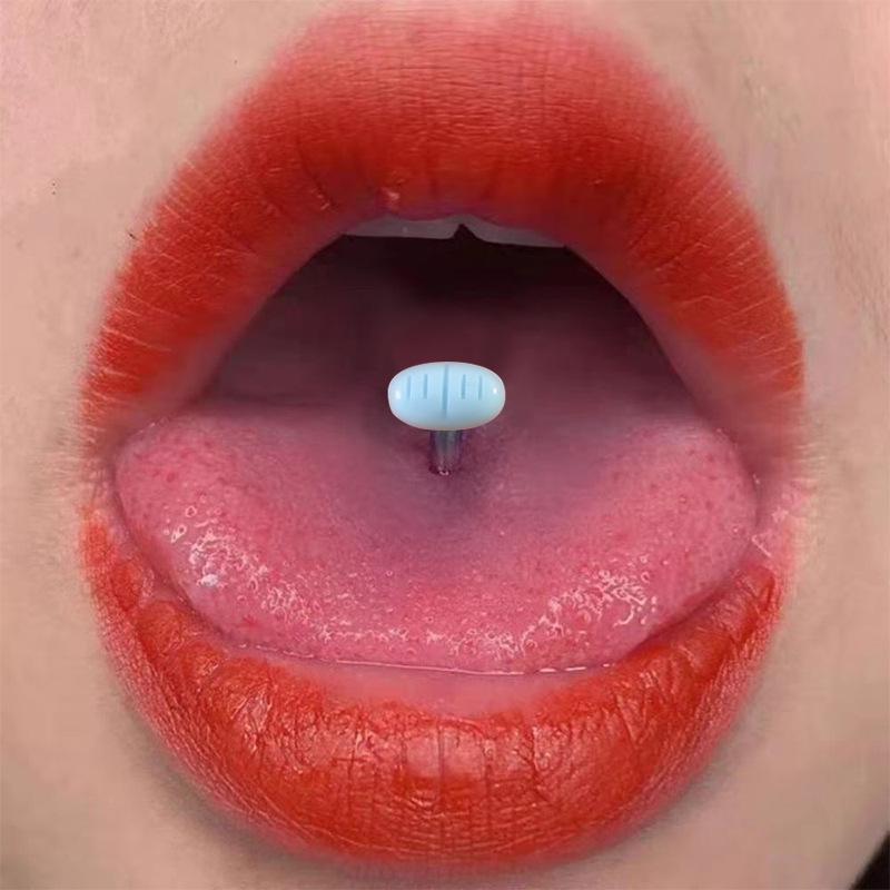 Синий акриловый пил из нержавеющей стали кольцо для языка – Натуральные и изысканные украшения для пирсинга тела