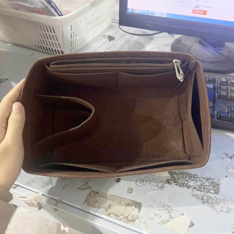 25 30 35 Органайзер-вставка из фетра для сумки, органайзер для макияжа, органайзер для сумочки, дорожный внутренний кошелек, портативные косметички