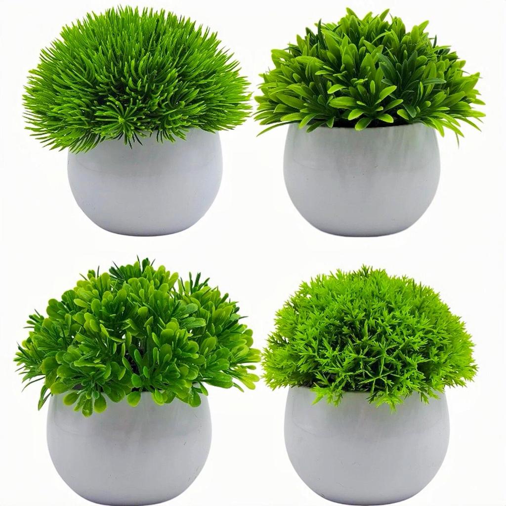 Mini Potted Pine Needle Thistle Grass Ornament for Home or Office