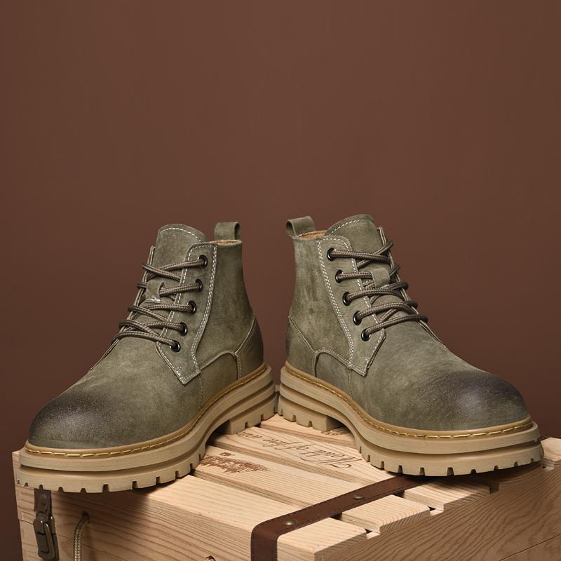 British Style Men's Leather Boots Thick Bottomed Work Clothes Boots Handsome Motorcycle Boots Men's Casual Boots Ankle Boots