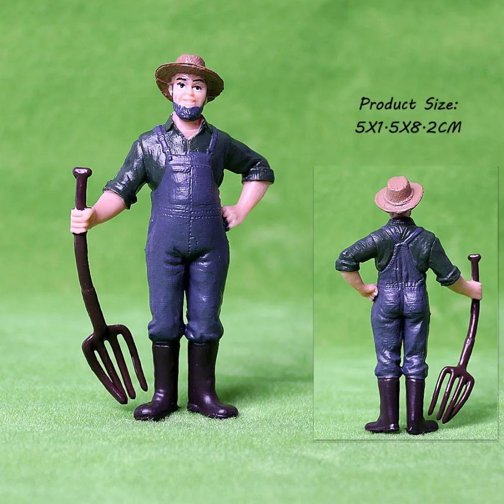 17 шт. Ассортимент Симуляция Фермерские люди Модель Фигурки Действия ПВХ Кукла Фигурки Фермерского Персонала Игровые Наборы Обучающие Игрушки для детей