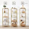 Shelf, 5-Tier Ladder Shelf, Narrow Glass Shelf For Bedroom, Bathroom, Home Office, Tempered Glass, Steel Frame, With