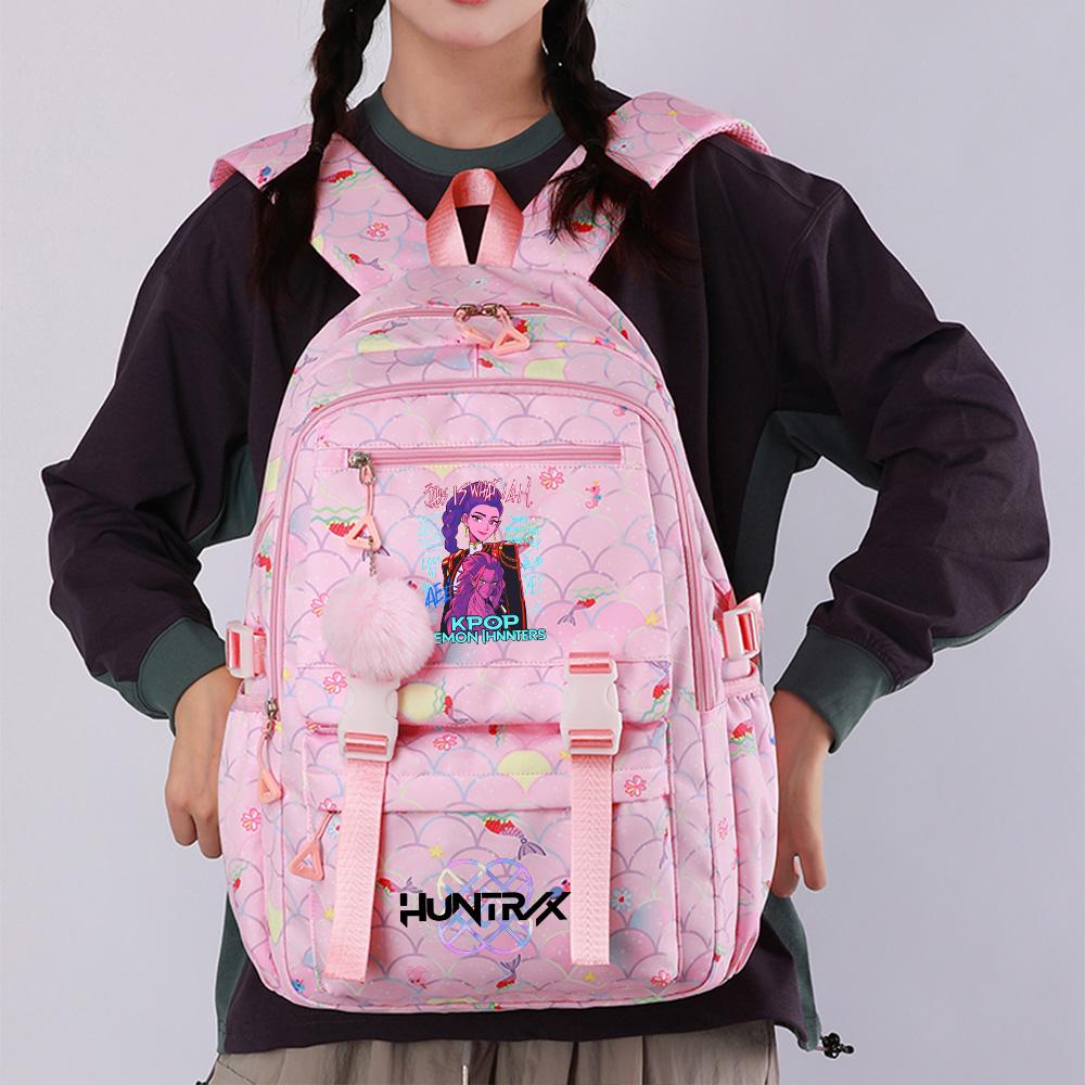 Anime K-Pop Demon Hunters Printed Backpack Large Capacity Bookbag Student Boy Girl Schoolbag Outdoor Large Capacity Waterproof Laptop Travel Bag
