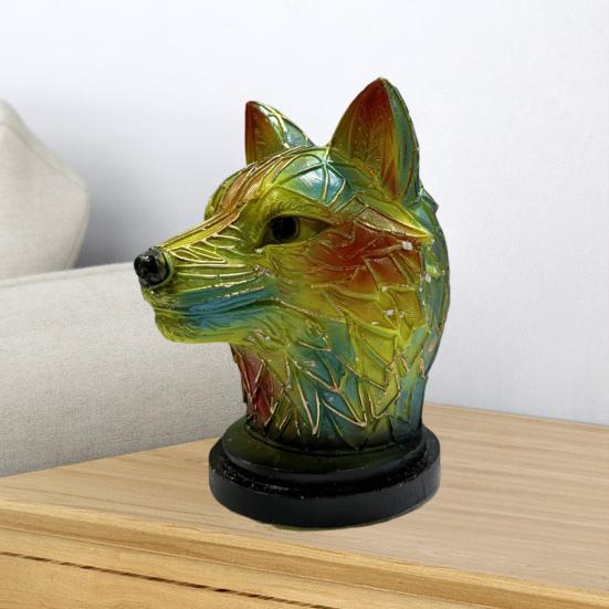 Красочный витражный ночник из смолы с животными, кошка, лошадь, слон, дельфин, лев, петух, сова, волк, настольная лампа, украшение дома