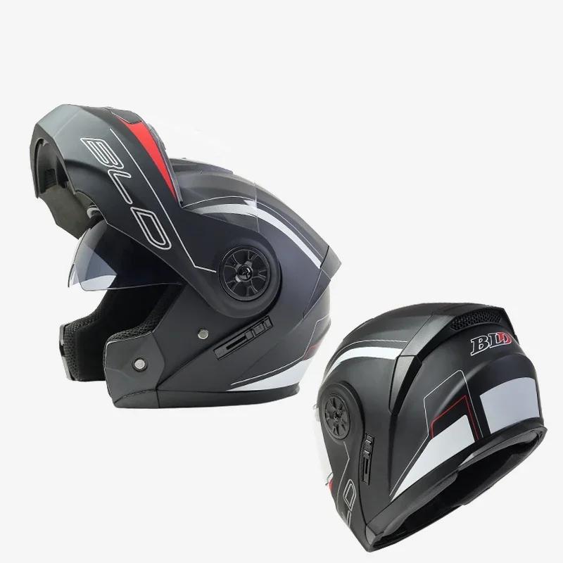 2022 Новый одобренный DOT высококачественный шлем с двумя линзами, откидной шлем, полный шлем для мотокросса, гоночный шлем унисекс