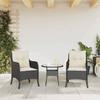 VidaXL Lot de 2 Chaises de Jardin avec Coussins, Sièges de Patio avec Housse Amovible, Meubles d'Extérieur Terrasse, Noir 365144