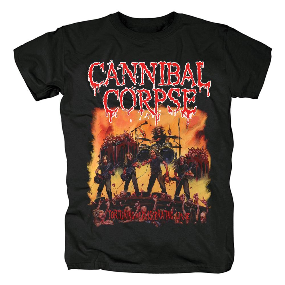 Harajuku Streetwear Tshirt Unisex Summer Tops Cannibal Corpse T-Shirt Death Metal Band Butchered Skull Tomb Unisex Brand T-shirt Unisex T-shirt