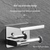 Punch-Free Stainless Steel Bathroom Tissue Holder with Phone Shelf