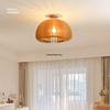 Stairwell Retro Japanese Solid Wood Pumpkin Pendant Light for Bedroom or Study