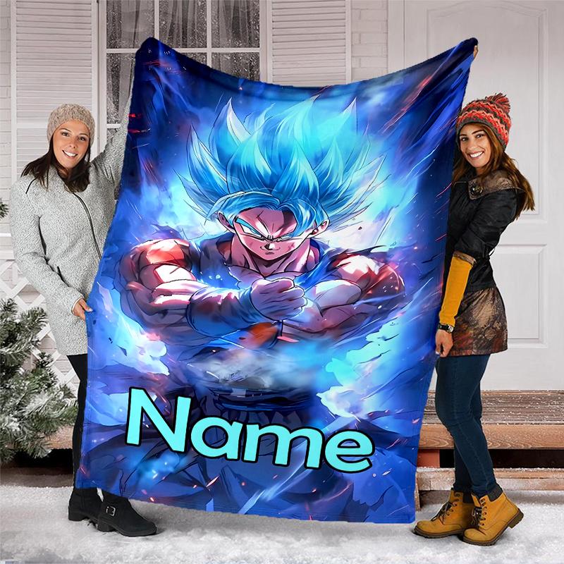 Personalized Custom Name Blanket - Dragon Ball Print Design,Blanket for Sofa,Bed,Travel,Camping - Soft and Warm, Great Gift