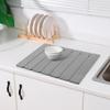 Stone Drying Mat Foldable Stone Dish Drying Mat Nonslip Stone Drying Pad Reusable Dish Drainer Mat Stone Kitchen Drying Mat