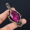 Созданный в лаборатории рубиновый драгоценный камень, чистая медная проволока, обернутая ювелирными изделиями ручной работы, кулон для подарка