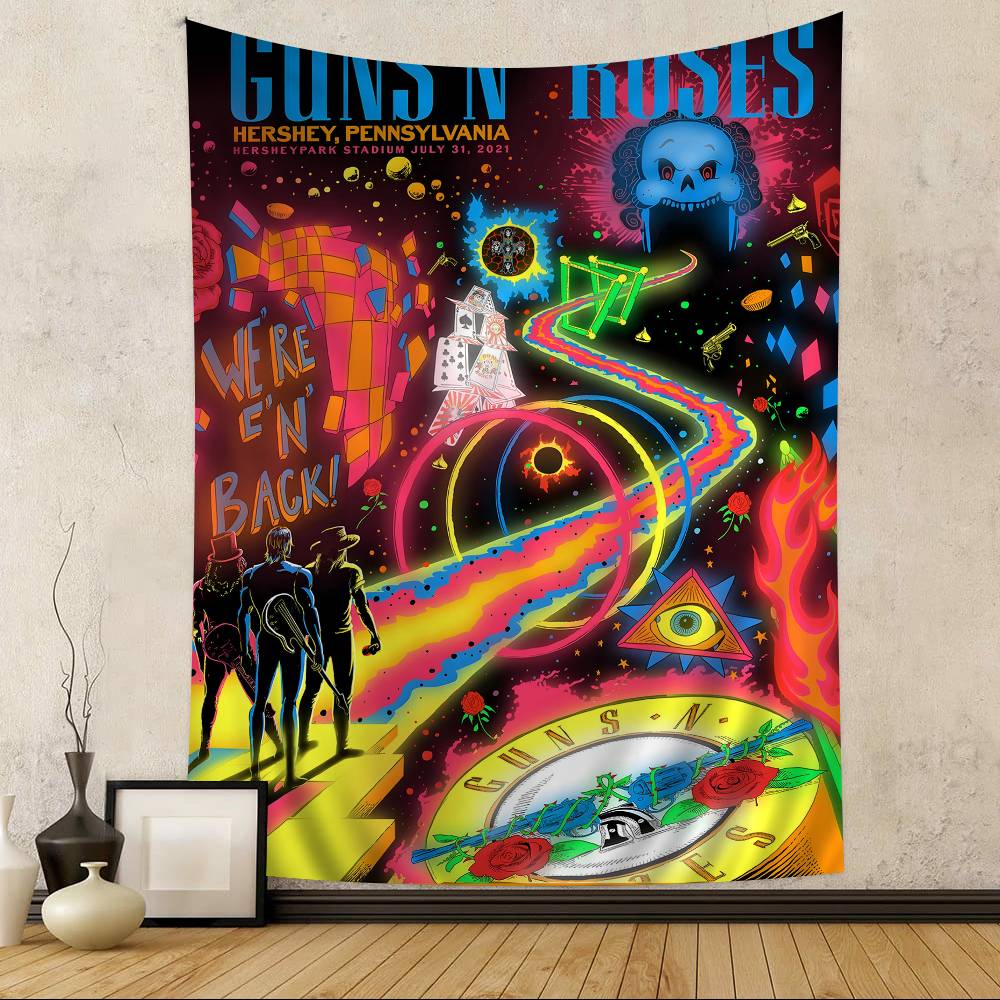 Rock Band GGuns NN RRoses Мультяшный Гобелен Искусство Научная Фантастика Комната Домашний Декор Настенный Подвесной Листы