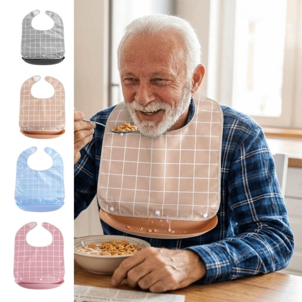 Washable Elderly Bib Waterproof Feeding Bib Comfortable Mealtime Bib Adult Feeding