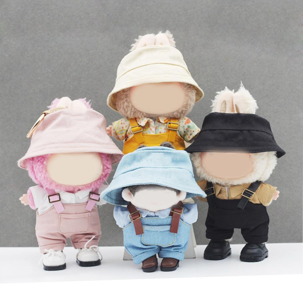 17Cm Cotton Doll Pocket Overalls For Labubu Figure Doll Plush Doll Soft Fabric Display Dressingup Accessories Outfit