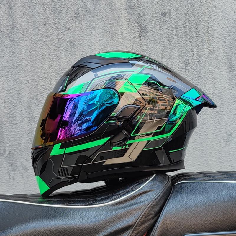 E5GOrz Откидной Мотошлем для Мужчин и Женщин – Интеграл, Всесезонный со Слотом для Bluetooth, Большим Задним Спойлером, Сертифицирован 3C