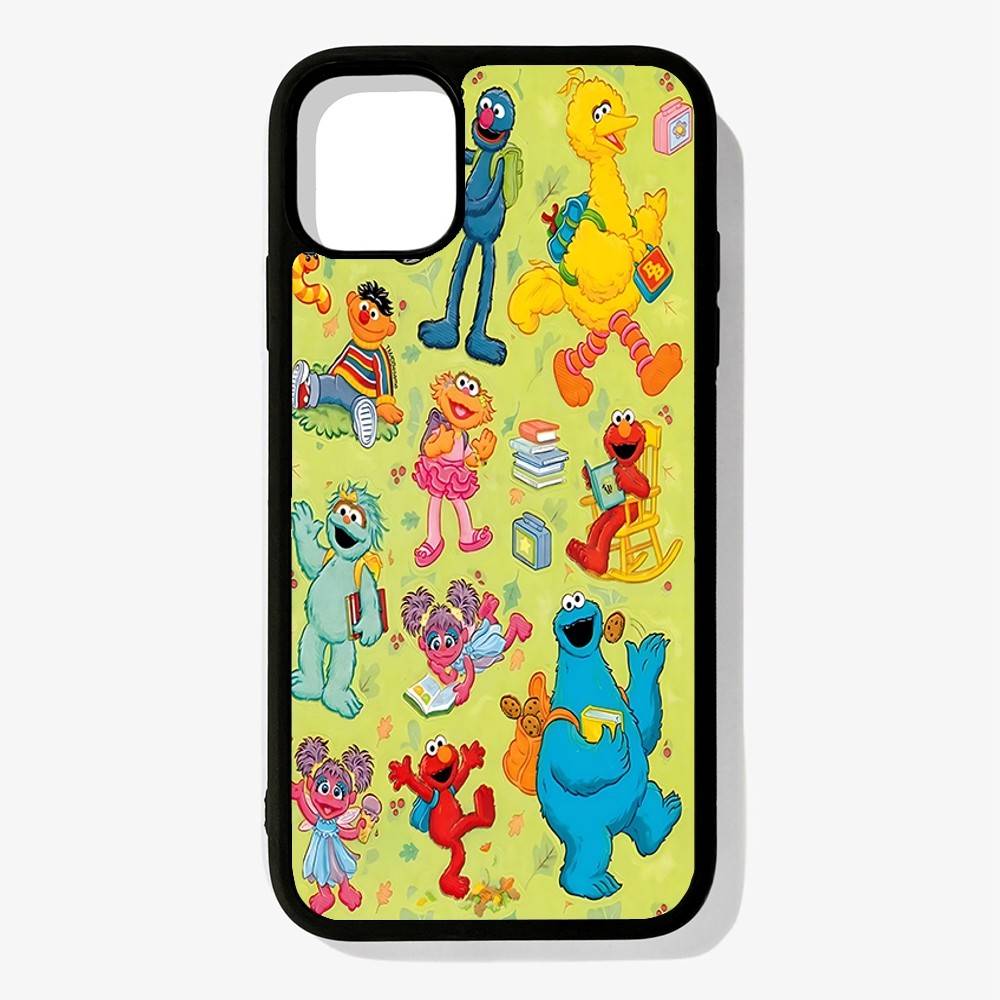 Cartoon S-Sesame S-Street Phone Case For IPhone 17 16 Pro Max 11 12 13 14 15 Hard PC+TPU Bracket Back Cover