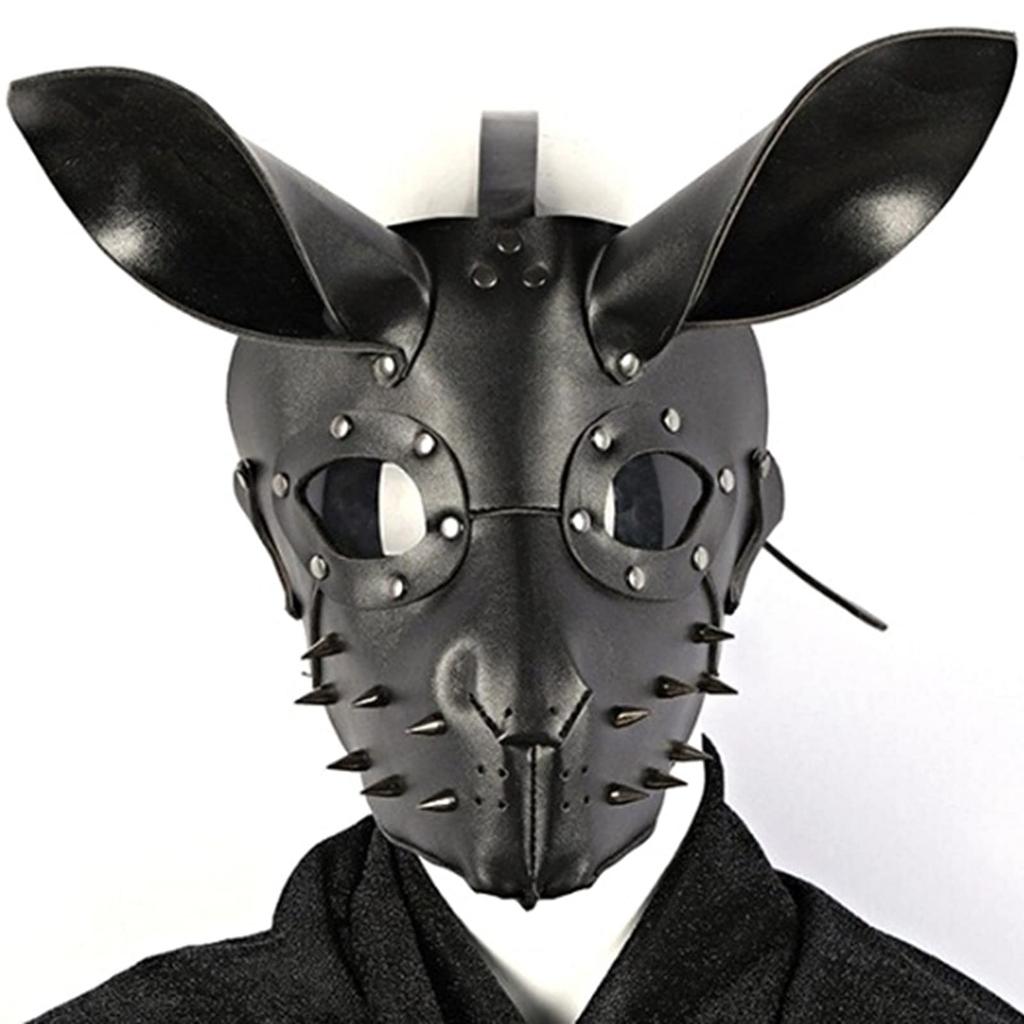 Heizi Steampunk Rabbit Mask Goggles Cosplay Halloween PU Leather Plague Mask Animal Mask Costume Party (Rabbit)