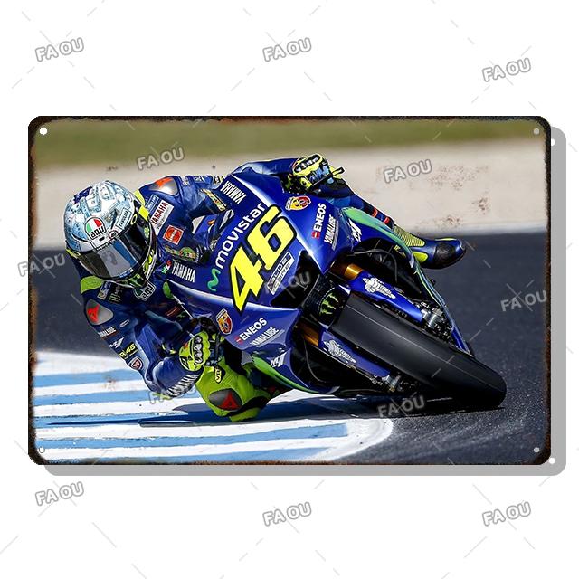 F1 Motorcycle Racing Vintage Metal Poster Racer Athlete Retro Tin Sign Auto Club Wall Art Decoration Plaque Home Decor Aesthetic