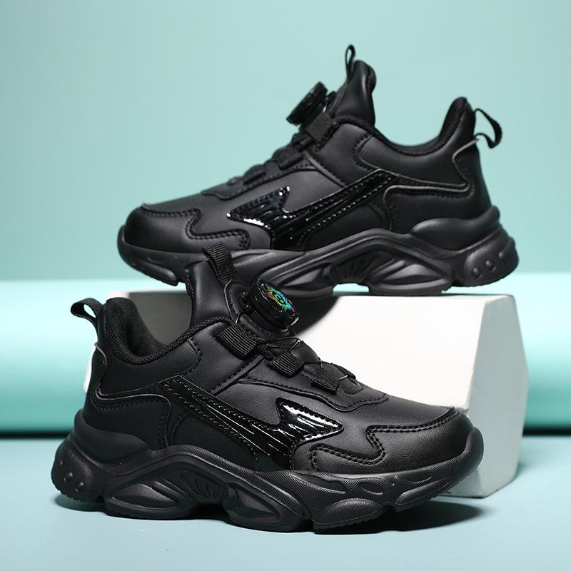 Children's White Sneakers Mesh Leather Autumn and Winter Boys' White Shoes Girls' White Shoes Running Middle and Older Children's Casual Shoes