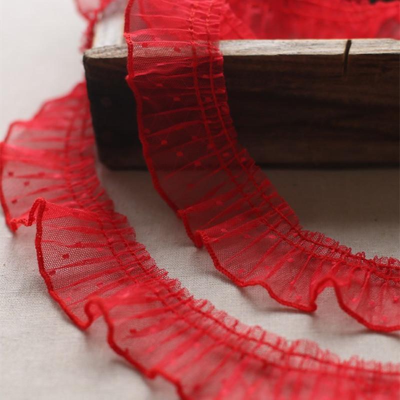 2024 Складки оборки пятнистое кружево DIY детское платье юбка манжеты подол шитье украшения домашний текстиль подушка корзина для хранения отделка