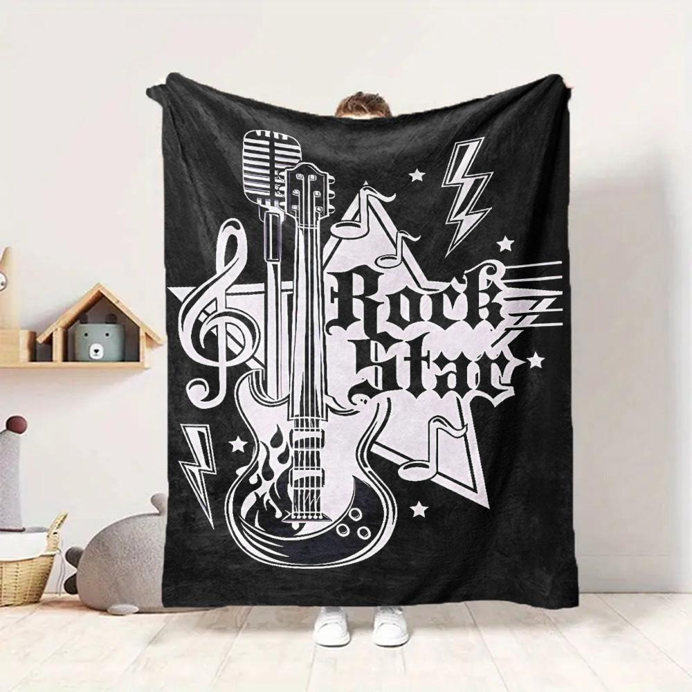 Rock Star Flannel Blanket Throw Blanket Soft Warm Sofa Bed Camping Car home Decor Unique Christmas Gift C930125